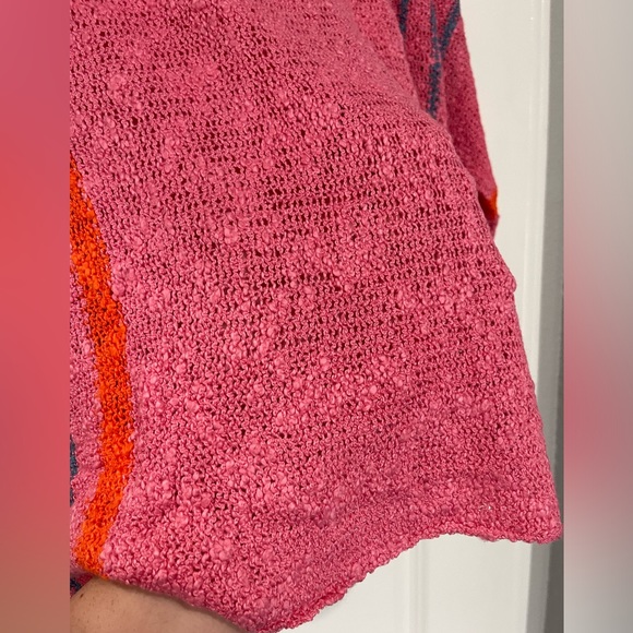 Pink Cable Knit Blouse With Stripes. NWOT XXL - Picture 4 of 7